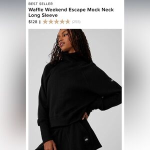 Alo Women’s Waffle Weekend Escape Mock Neck Long Sleeve